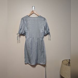 For Love & Lemons Lola May Blue Grey Satin Mini Dress Women’s 10